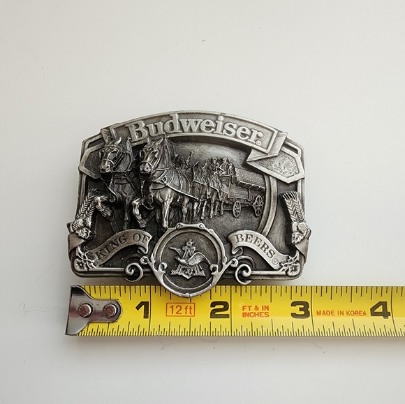 Vintage Budweiser Belt Buckle, Made in USA, Metal. Classic Western American. - Picture 7 of 7
